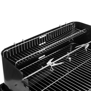 High Quality Modern Steel Charcoal <b>BBQ</b> Grill with Porcelain Enameled Finish and <b>Trolley</b> for Backyard Use - Product Image 3