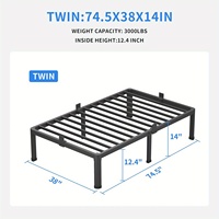 Cadre de lit en métal, plaque en acier, design en fer forgé, épais, durable, robuste, lit double, adapté aux écoles, appartements, propriétés en location T12