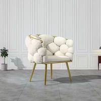 Fauteuil de relaxation moderne inclinable avec dossier ailé en tissu velours pour salon, table de maquillage et table de manucure