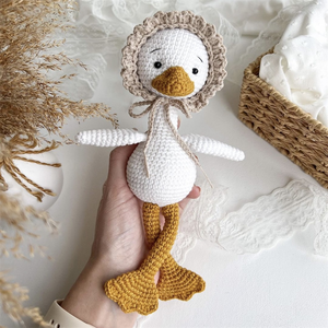 Adorabile Peluche Fatto a Mano, Pupazzo Amigurumi all'Uncinetto a Forma di <span class=keywords><strong>Oca</strong></span> <span class=keywords><strong>Bianca</strong></span> - Product Image 6