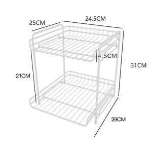 Étagère de rangement de cuisine à 2 niveaux en métal noir, organisateur de bureau polyvalent, étagère de comptoir de cuisine - Product Image 5