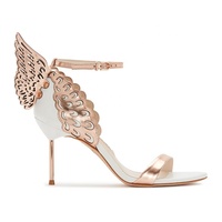 Sandales sexy en daim pour femme, à talon aiguille, antidérapantes, à enfiler, avec détails papillon en métal, pour l'été et l'extérieur