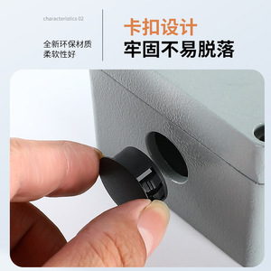 Fernandes Nylon Hp Snap On <b>Plug</b> Cap Black White Plastic Round Hole End Cap For Electronics Instrument Enclosures - Product Image 5