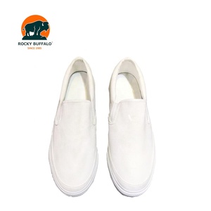 Rocky <span class=keywords><strong>Buffalo</strong></span> White Men Pure Color Canvas Slip-on No Lace Vulcanized Casual Canvas Zapatos planos para hombres - Product Image 3