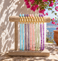 Collier en pierres précieuses naturelles, collier à fermoir à ressort 18k, collier en pierre naturelle, collier DIY, bijoux faits à la main, style bohème, cadeau pour femme