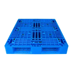 Hdpe 1200x1000mm Blue Pallet Industrial Transport Storage Pallet Single Side Packaging Stacking Pallet