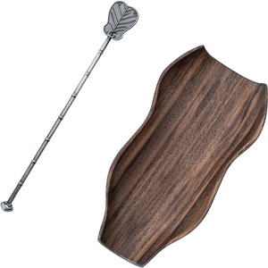 Juego de cucharas de té de madera de nogal, forma plana, cuchara de madera maciza, accesorio práctico para la ceremonia del té - Product Image 5