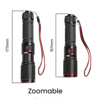 Nouveau design lampe torche LED ultra-lumineuse longue portée lampe de poche tactique zoomable type-c USB charge IPX8 éclairage en alliage d'aluminium