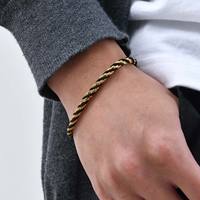Alin 2025 Bracelet en acier inoxydable pour hommes Nouveau style de corde tressée Bijoux classiques