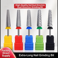 Foret conique allongé à coupe transversale pour la mise en forme et le limage des faux ongles, outil pour machine à ongles