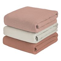Lot de 3 couvertures d'emmaillotage pour bébé, langes pour nouveau-né, serviettes de bain et housses de poussette - Grande taille, unisexe, certifiées CPC sûres.