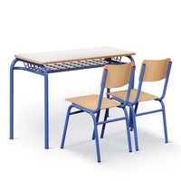 Bureau de travail assis-debout à hauteur fixe au design moderne pour adultes, table de classe pour lycée en métal, bureau d'occasion