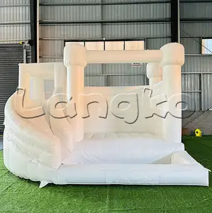 Moderne Luxe Witte Kasteel Bounce Huis Opblaasbare Bouncy Combo Met Glijbaan Voor Springen