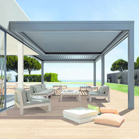 Auvent de Patio rétractable en aluminium moderne, perchoir motorisé automatique, Pergola d'extérieur avec couverture murale