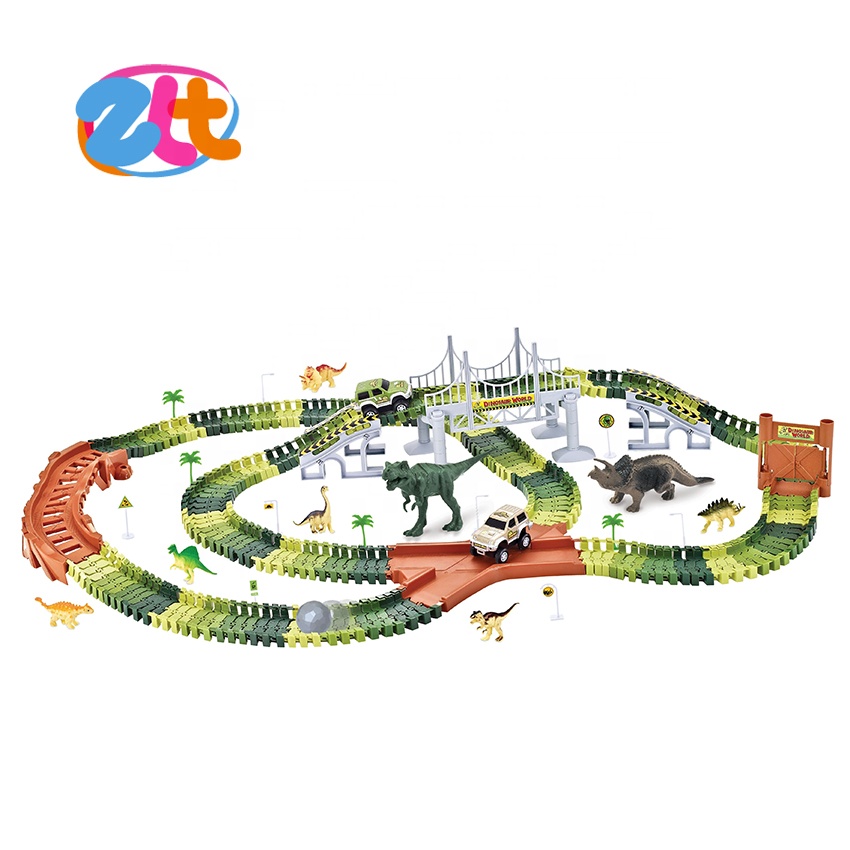 Новый продукт DIY Электрический пазл динозавр rc гоночный трек игрушки поезд