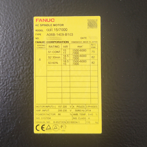 Fanuc A06B-1409-B103 AC Servo Motor สำหรับเครื่องจักร CNC สำหรับการเขียนโปรแกรม PLC และการควบคุมในอุตสาหกรรม - Product Image 3