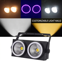 2x100W Projecteur LED Blinder à 2 Faisceaux Blanc Chaud et Froid, Effet COB, avec Bande LED pour Événements et Bars
