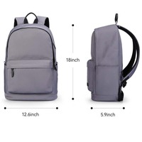 Sac à dos de sport décontracté en polyester durable personnalisé, sac à dos zippé portable, imperméable, léger, pour l'école, les voyages quotidiens