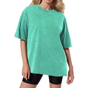 Camiseta de Mujer al por Mayor OEM con Logotipo Personalizado, 240 GSM, 100% Algodón, Corte Regular, Hombros Caídos, Lavado Ácido, Secado Rápido, Estilo Casual - Product Image 1