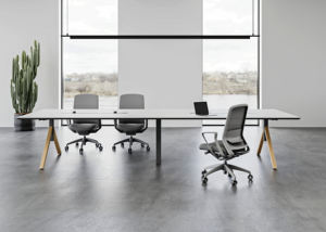 Muebles de oficina de madera personalizados para reuniones, mesa de conferencias moderna para oficina de 6 plazas - Product Image 2