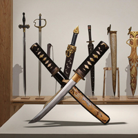 Populaire 31cm 0.4kg fait à la main court Mini Katana C épée Tradition chinoise épée pour Cosplay Collection cadeau