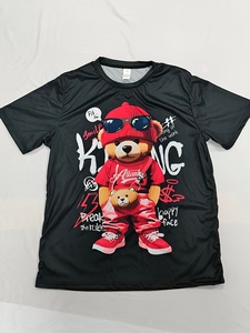 Camiseta de Manga Corta de Poliéster para Hombre con Estampado de Osito de Peluche <span class=keywords><strong>Estilo</strong></span> Hip Hop, Informal, Transpirable, para Uso Diario y <span class=keywords><strong>Estilo</strong></span> <span class=keywords><strong>Urbano</strong></span> - Product Image 3