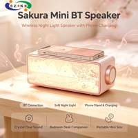 Mini Ornement Décoratif LED en Plastique Paysage Sakura, Veilleuse d'Ambiance à Bruit Blanc, Charge Rapide Sans Fil, Haut-parleur BT et Peinture Artistique