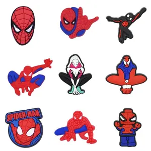 New Design Red Spider Soft PVC Cheap Film Characters Shoe Charm Wholesale Bags Decorations Sandals Accessories