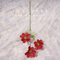 Fleurs artificielles Gesang à 3 têtes, arrangements floraux haut de gamme faits à la main pour salles de mariage avec décorations au sol