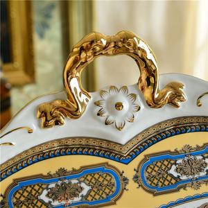 Vente en gros de 15 pièces de décoration de maison royale de style gothique, service à café et à thé en porcelaine avec poignée dorée - Product Image 5