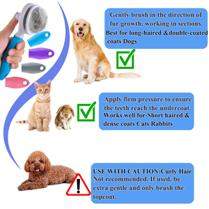 Long Hair <b>Pet</b> Comb for Cat Dog Dense Pin <b>Brush</b> with Fine Teeth for Matted Fur and Deshedding - Product Image 6
