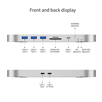 Conception spécialisée M1/M2 PRO Type C Docking USB Hub M.2 NVME NGFF 2.5 SATA SSD/ HDD Boîtier pour Apple Mac Mini 2020 M1 Chip