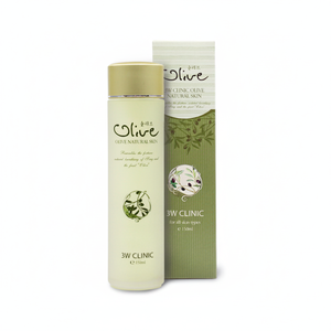 Cosmétique coréen 3W CLINIC OLIVE EXTRACT NATURAL SKIN 150ml K-Beauty Soin apaisant antioxydant pour la peau Anti-âge Convient à tous les types de peau - Product Image 2