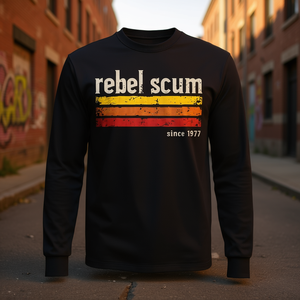 T-shirt à manches longues Rebel Scum, col rond, unisexe, pour adultes, design rétro classique depuis 1977 - Product Image 3