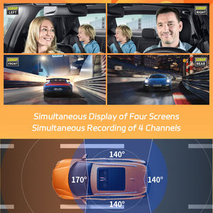 360 대시 캠 전면 및 후면 내부, 자동차용 4 채널 대시 카메라 FHD 1080Px4, 내장 Wi-Fi, 3.0 IPS 화면 - Product Image 3
