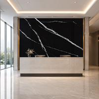 Panel de Pared de PVC con Acabado Mármol UV y Moldura de Aluminio, Sistema de Acabado Completo Comercial WYRAX