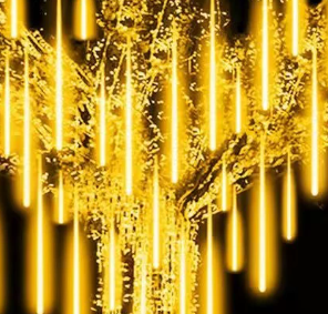 Lampu Tembaga Meteor Shower Warm White 10m 8/10 Tabung Efek Salju Jatuh Outdoor IP65 Tahan Air Lampu Natal Fairy String untuk Pesta - Product Image 3