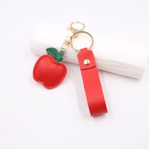 Hot Cute Leather Car Food Toy Doll <b>Keychain</b> Fruit Jewelry Making Charm Pendant Sublimation Leather Apple <b>Keychain</b> Gift Women - Product Image 5