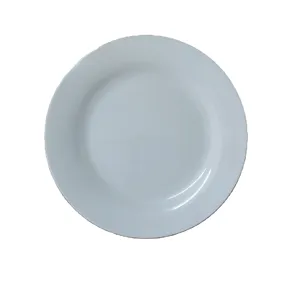 Assiette de service/dîner en porcelaine d'hôtel de 9 pouces (23cm) pour hôtel en blanc