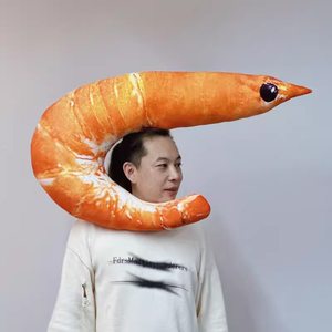 Shrimp Head Plush <b>Pillow</b> <b>Large</b> Soft Stuffed Toy For Kids Party Gift Unisex 2 To 4 Years Pp Cotton Fill - Product Image 4