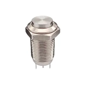 10mm IP 40 0.1A 12V 3 Pin metal anti-vandal momentary latching push button switch for Elevator