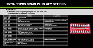 Professional Supply Car Repair Tool Kit Oil <b>Drain</b> Plug <b>Key</b> 21Pcs/Set Sump Plug Socket <b>Key</b> -1/2" - Product Image 6