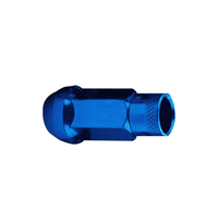 Écrous de roue colorés SR48 Super Tuner Acorn à extrémité ouverte en acier avec logo, pour voitures de course JDM, à cannelures, M12x1.5/M14x1.5/12x1.25