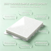 Peinture liquide pour sols en résine époxy blanche simple, sable coloré, écologique, séchage rapide, pour hôpitaux, écoles, sols en béton intérieurs, application au pinceau