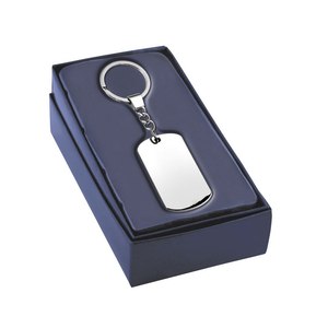 Porte-clés en métal personnalisé avec plaque rectangulaire 30x54mm en laiton et mousqueton en alliage, impression offset et UV, logo laser pour clés - Product Image 2