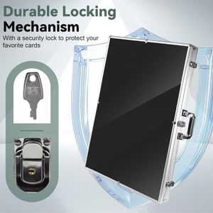 Portable Aluminum <b>Acrylic</b> Card Display Case with Handle for TCG Sports Cards Vertical Tiered <b>Storage</b> Rack - Product Image 4