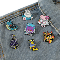 Bros Pin Pokemon Lucu Bergaya Kartun, Berlapis Elektroplating, Pikachu, Jigglypuff & Kabuto, Lencana Logam untuk Hadiah