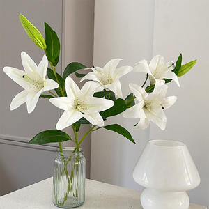 Ramo de Lirios Artificiales de Seda, Alta Simulación, Reutilizables, Decoración para el Hogar, Accesorios para Bodas - Product Image 4
