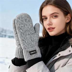 Gants d'hiver personnalisés avec logo, mitaines de Noël épaisses à <span class=keywords><strong>doigts</strong></span> complets pour femmes - Product Image 1