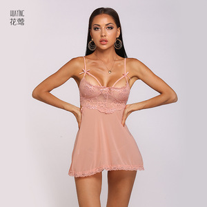 ชุดนอนซีทรูเซ็กซี่แบบใหม่ของ Huaying ไซส์พลัส พร้อมสายรัดและผ้าตาข่าย - Product Image 2